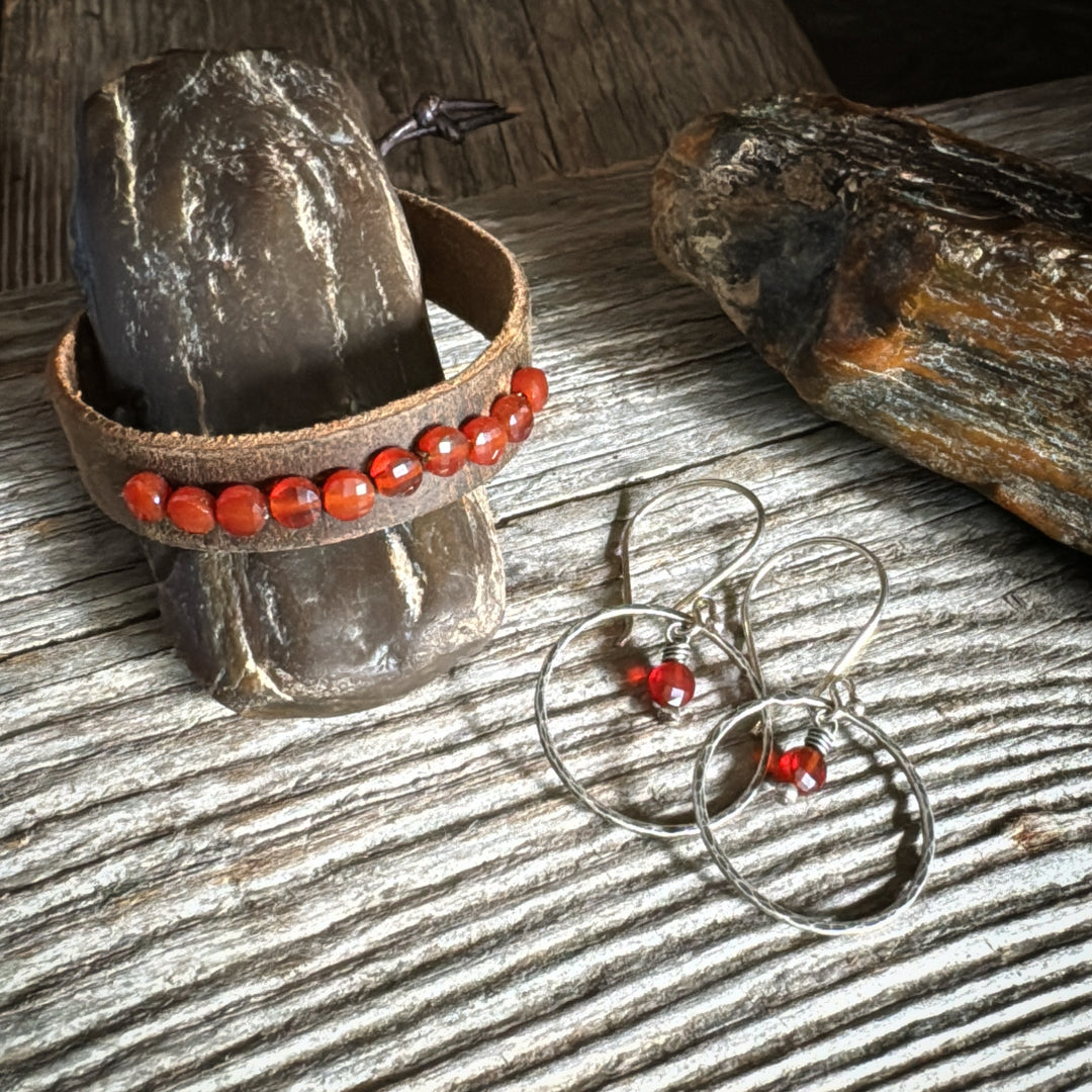 Carnelian and Sterling Silver Earrings