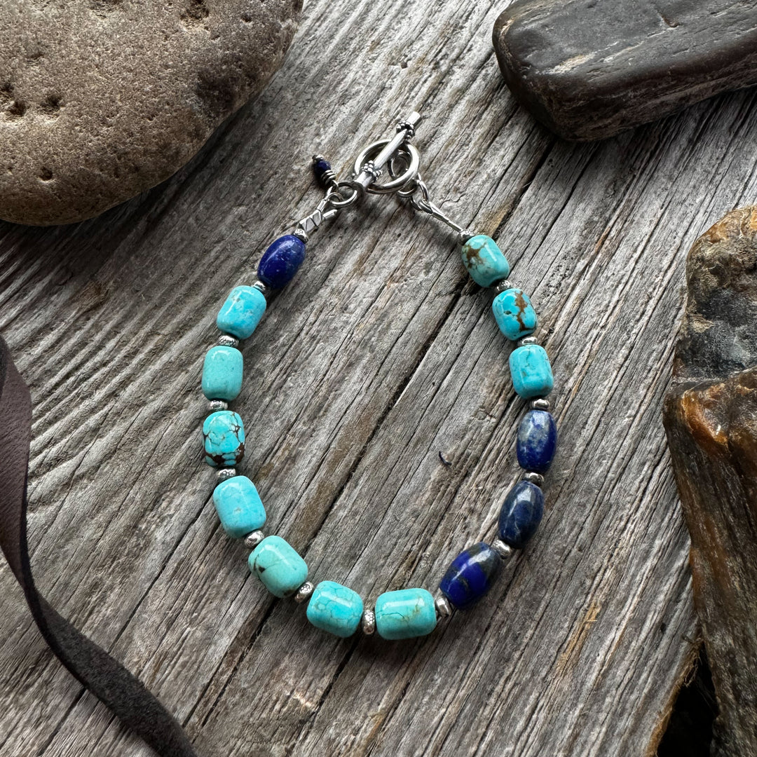Number 8 Turquoise and Lapis Bracelet