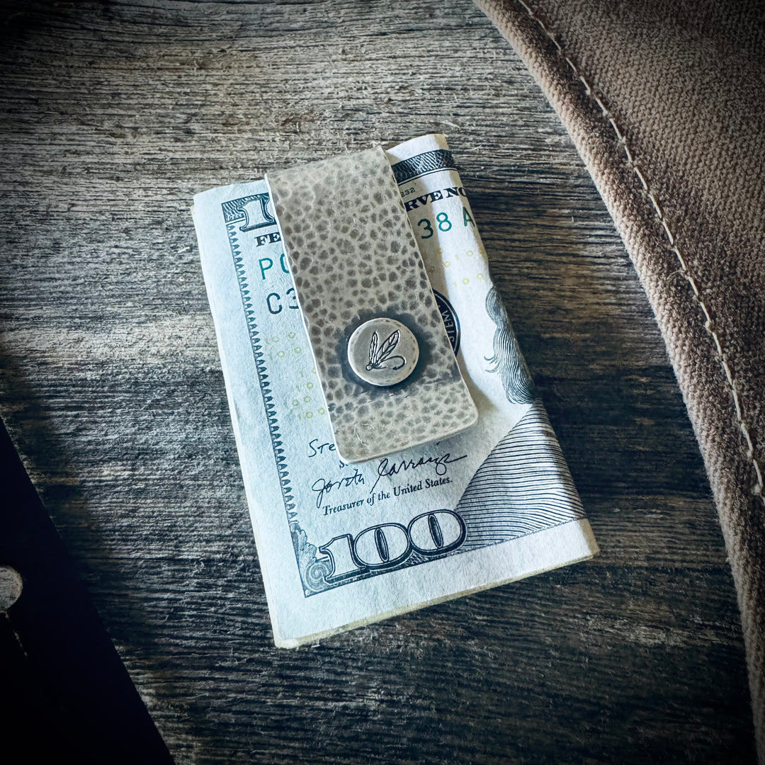 Sterling Silver Money Clip with Labradorite