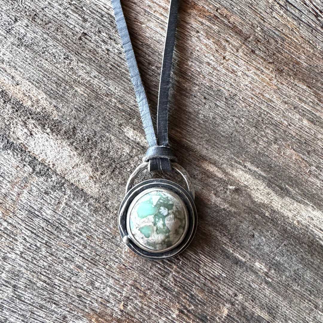 Variscite and Leather Necklace