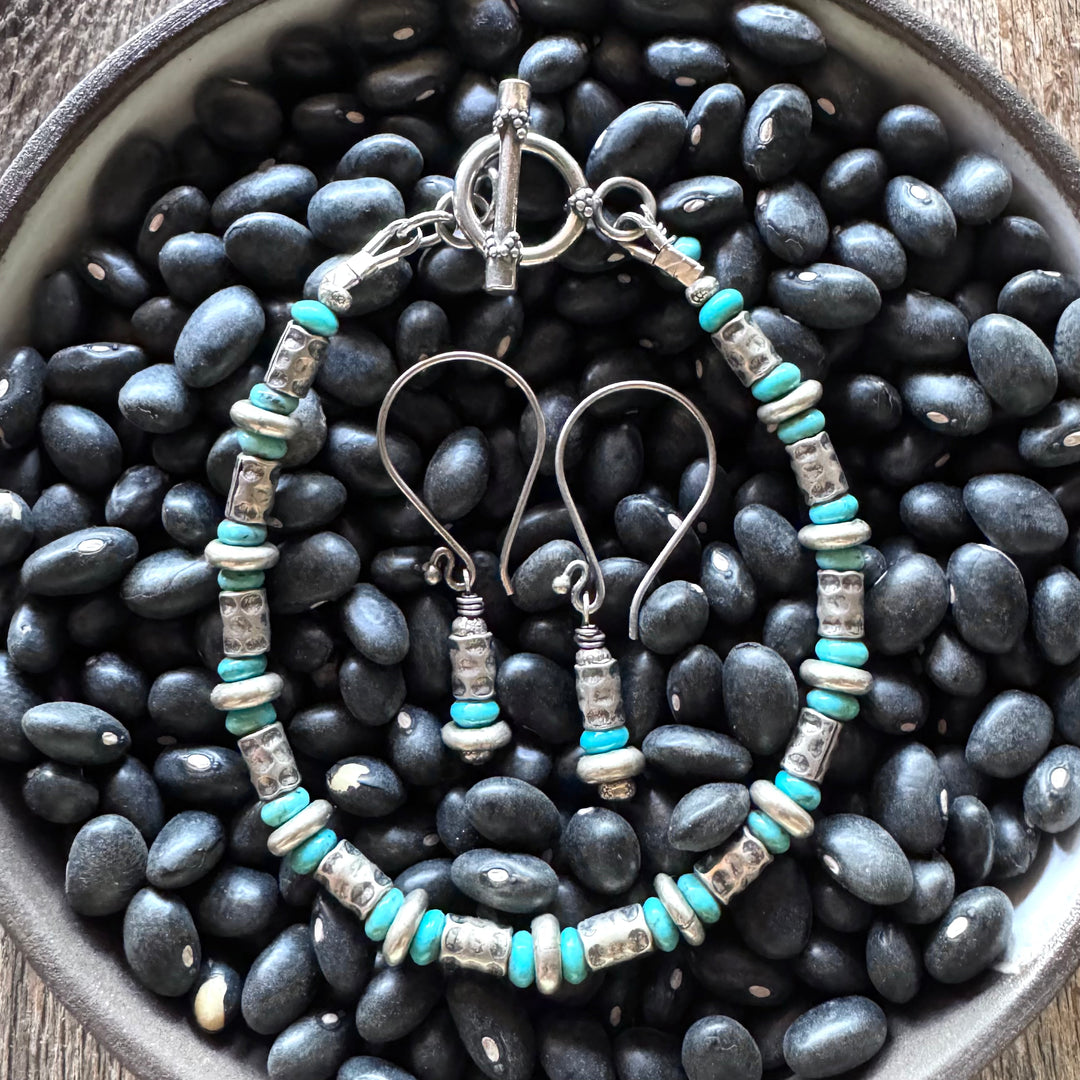 Turquoise and Thai Silver Earrings