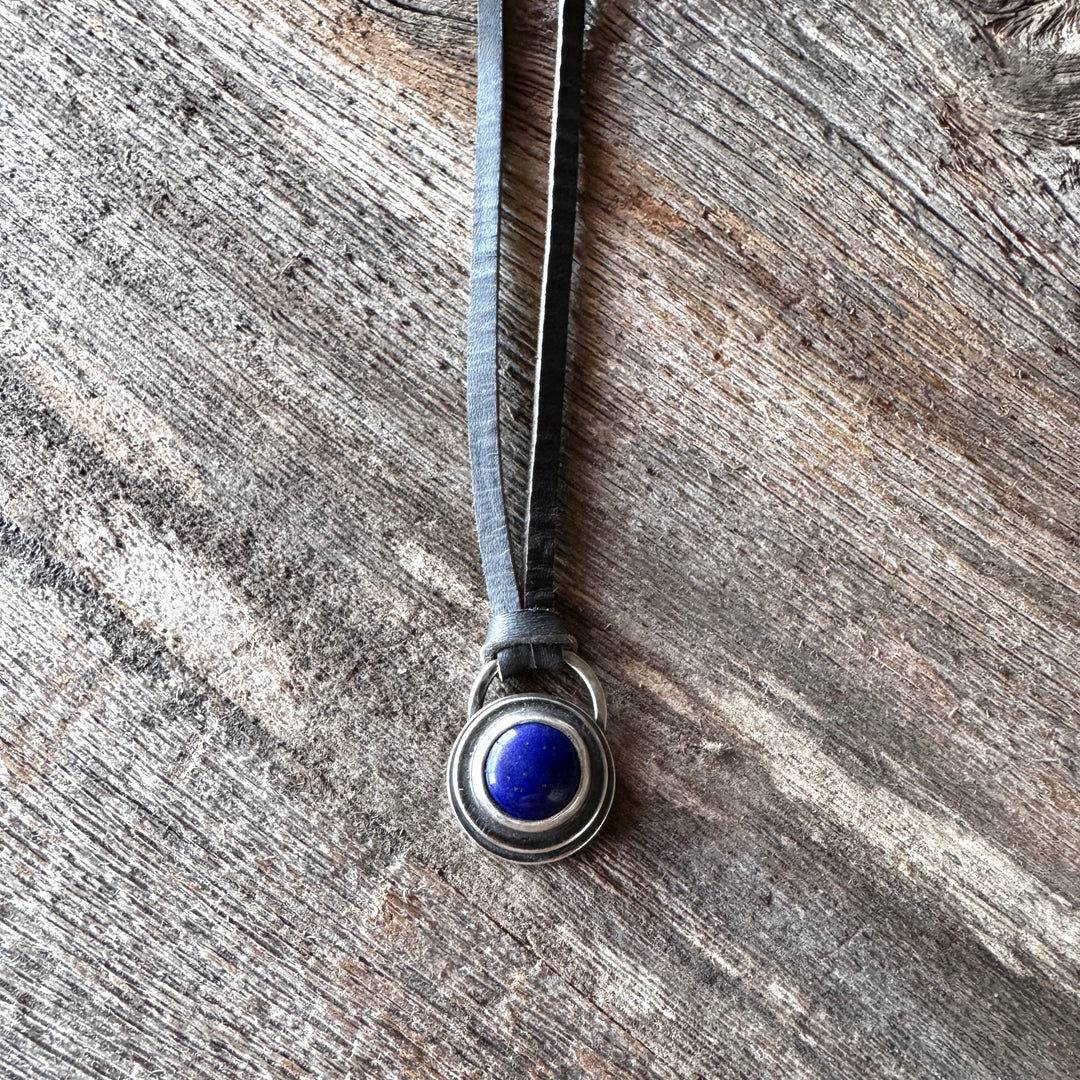 Lapis and Leather Necklace