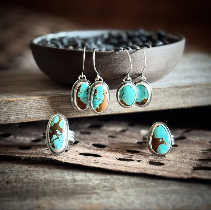 #8 Turquoise Oval Earrings