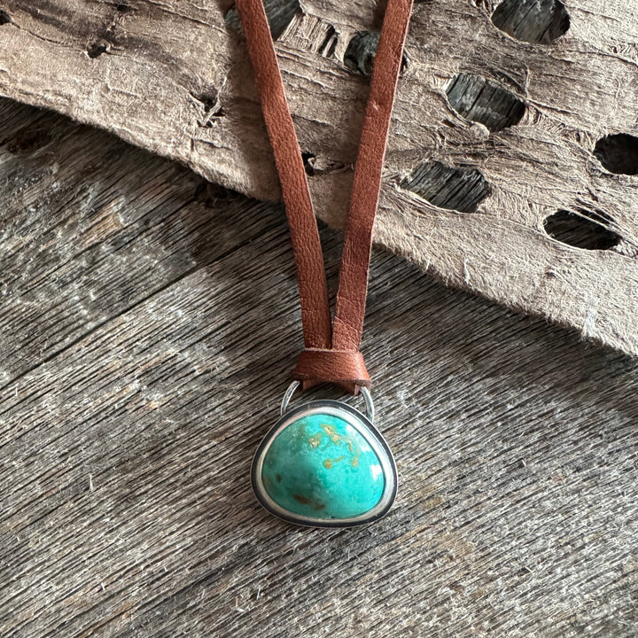*Crescent Valley Turquoise & Leather Necklace