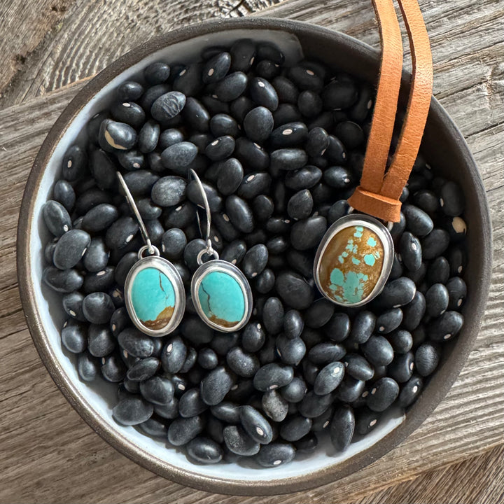 #8 Turquoise Oval Earrings