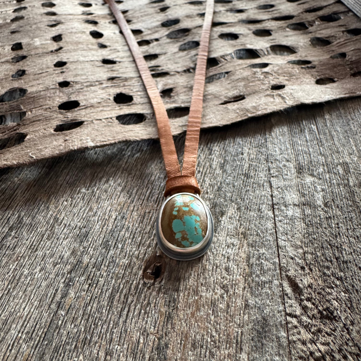 #8 Turquoise & Leather Necklace