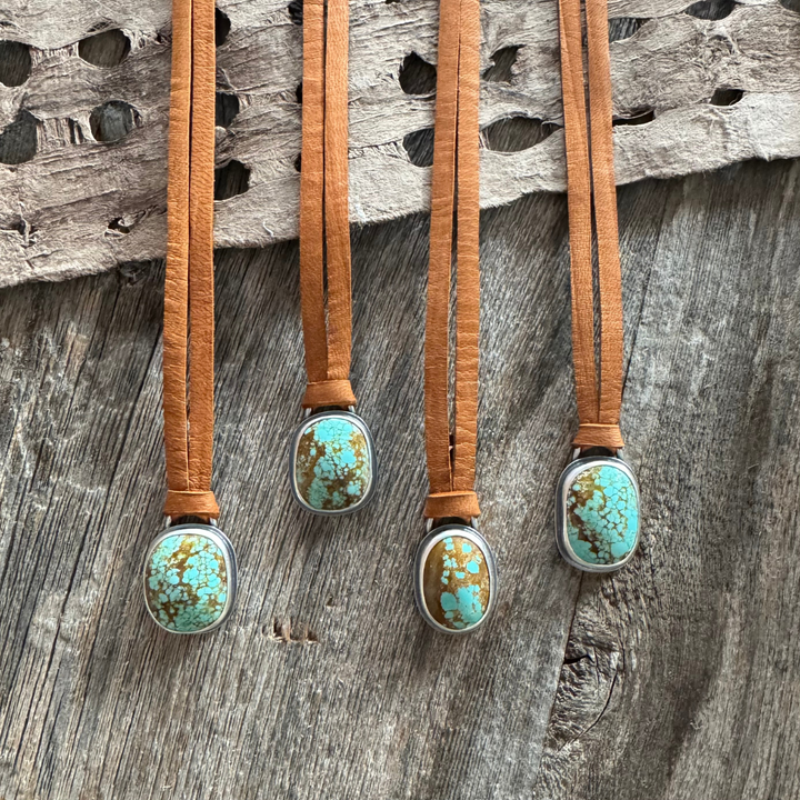 #8 Turquoise & Leather Necklace
