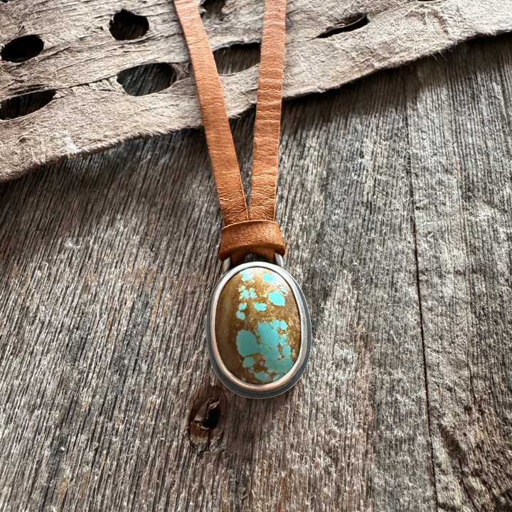 #8 Turquoise & Leather Necklace