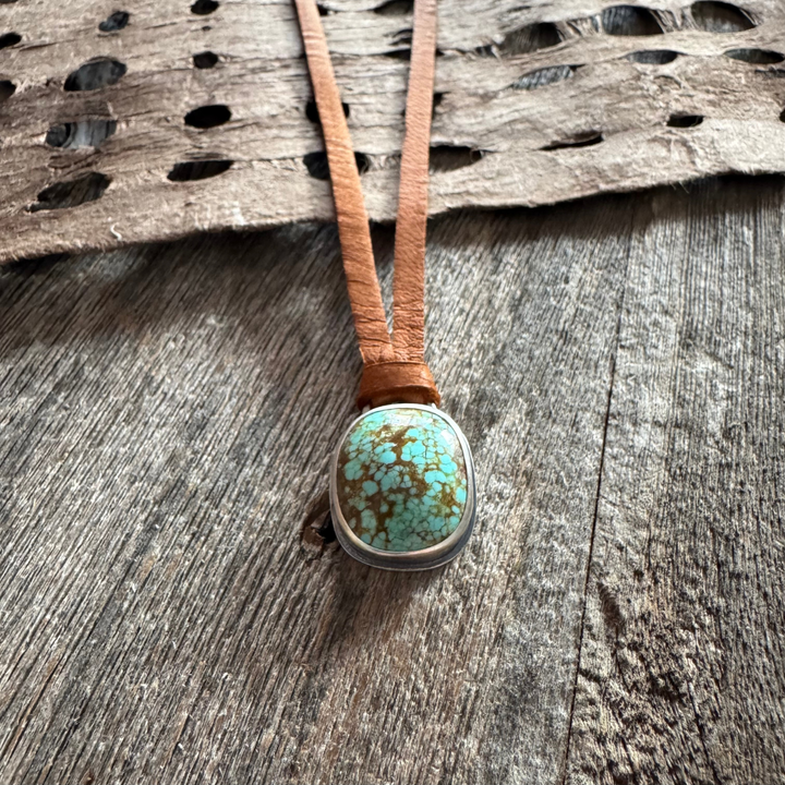 #8 Turquoise & Leather Necklace