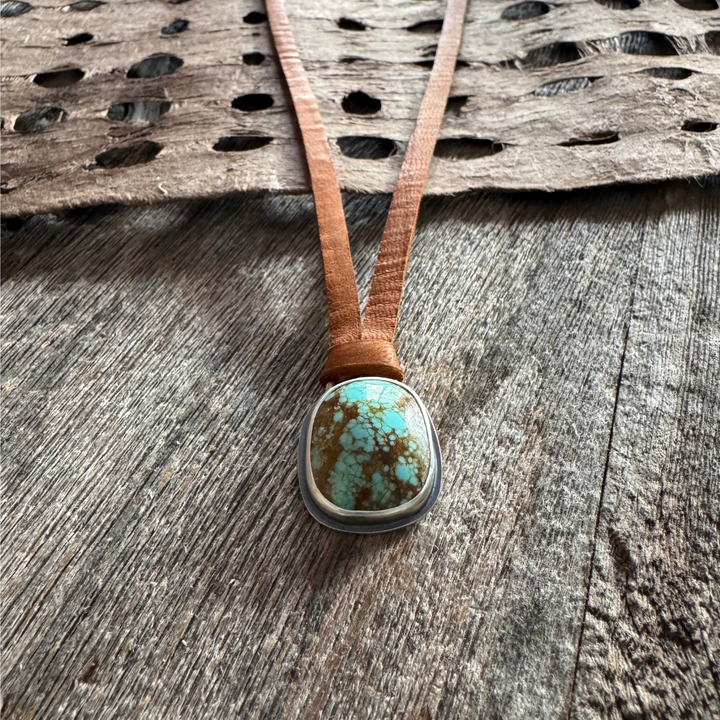 #8 Turquoise & Leather Necklace