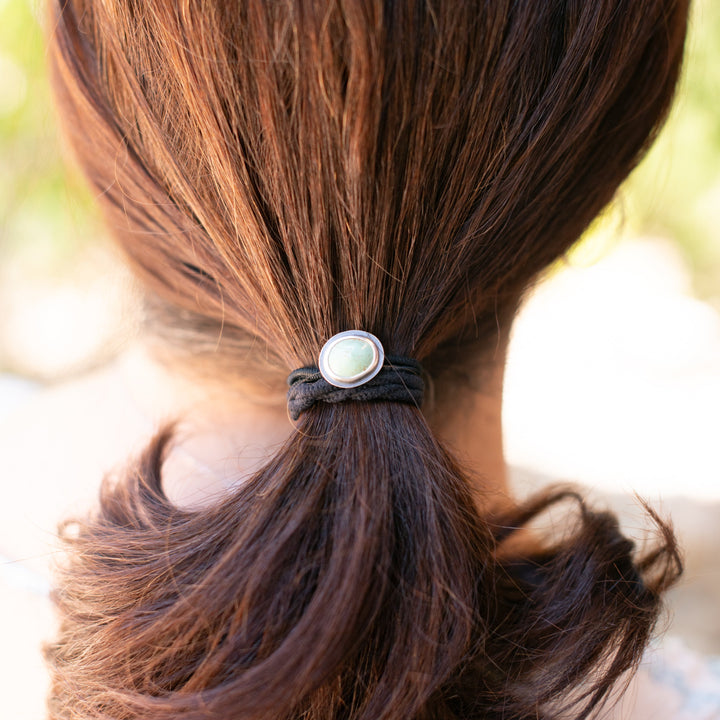 *Turquoise and Sterling Silver Hair Tie