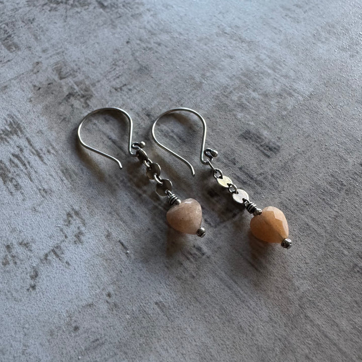 Of The Heart 1 7/8” Sunstone Earrings