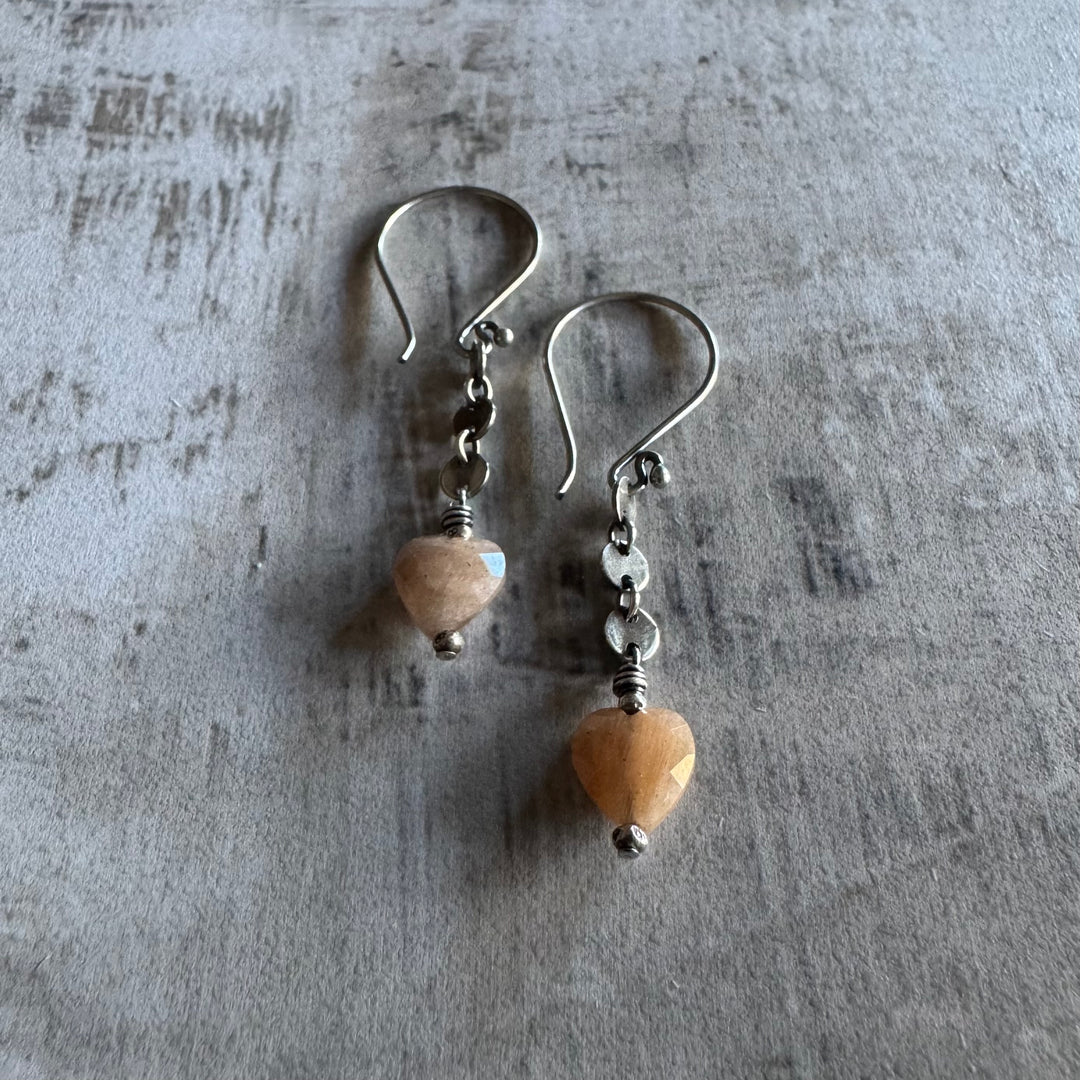 Of The Heart 1 7/8” Sunstone Earrings