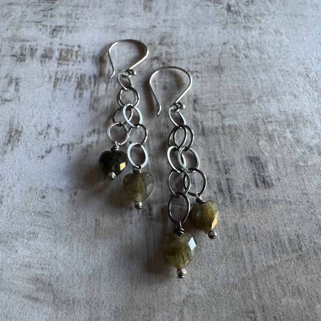 Of The Heart Double Strand Labradorite Earrings