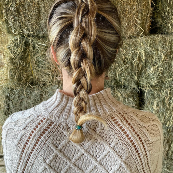 *Turquoise and Sterling Silver Hair Tie