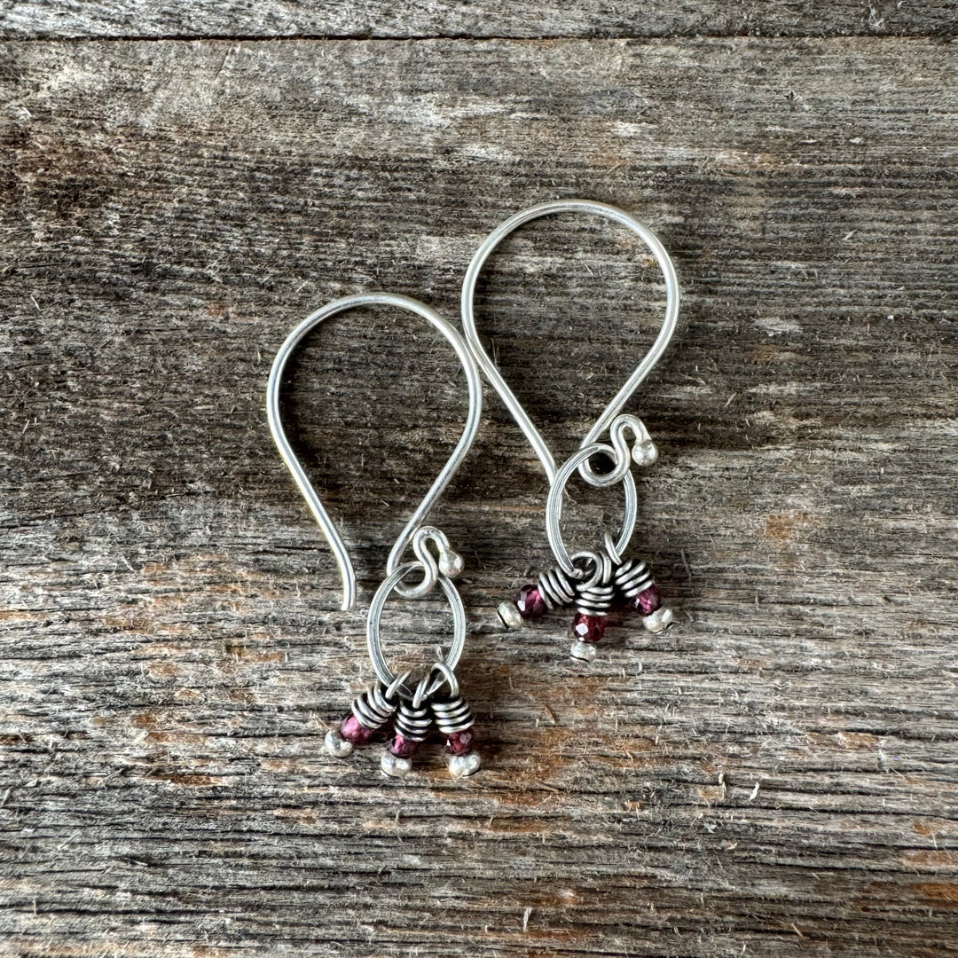 Dainty Garnet Earrings