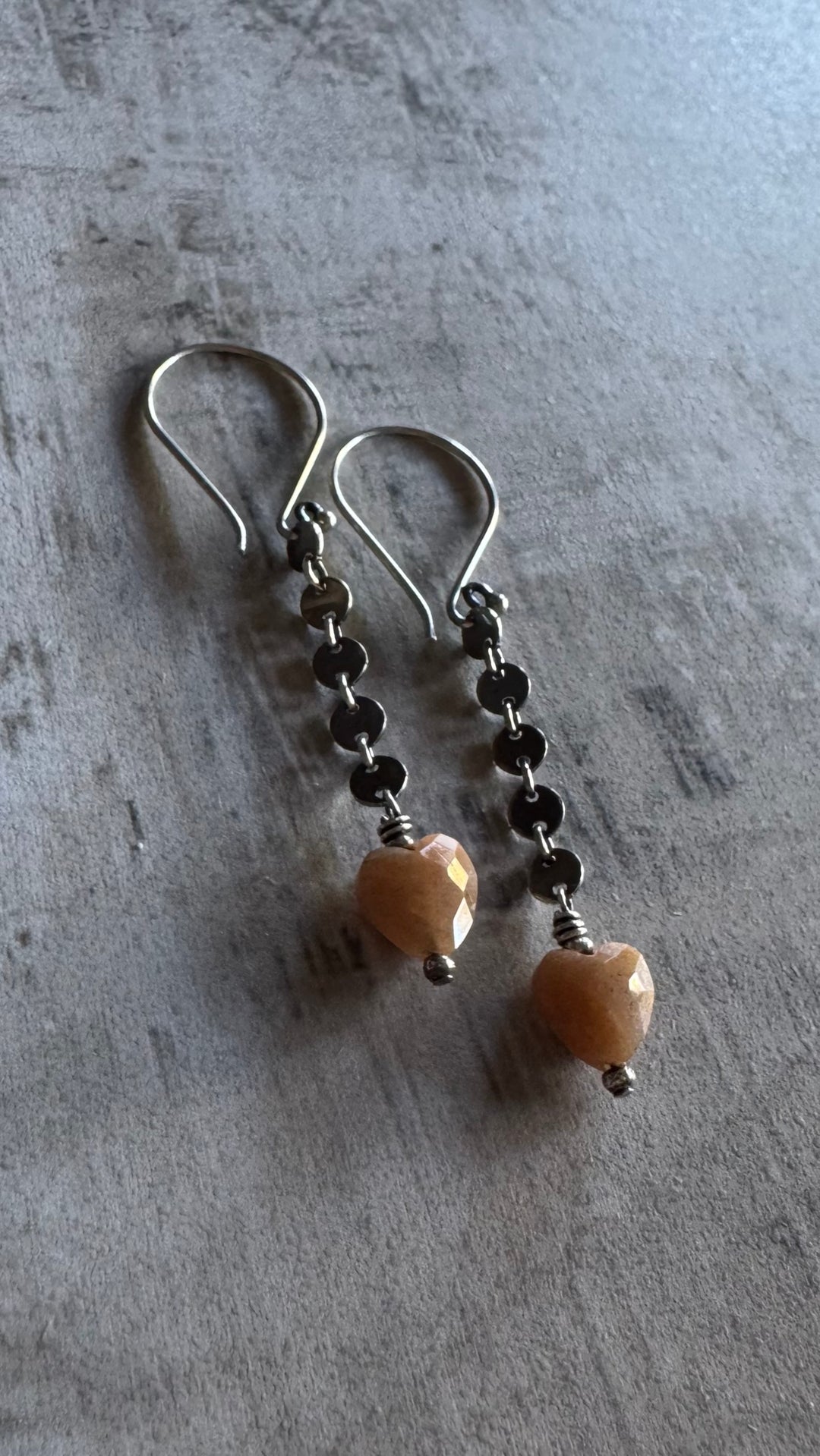 Of The Heart 2 1/4” Sunstone Earrings