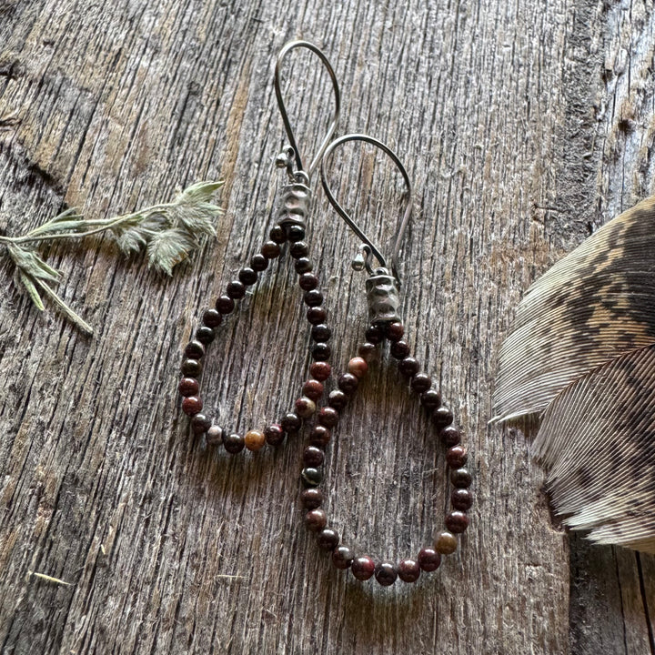 Autumn Ember Earrings – Jasper + Silver
