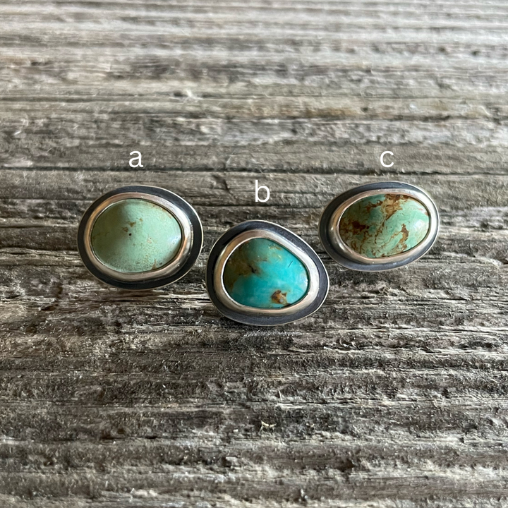 Turquoise and Sterling Silver Hair Tie