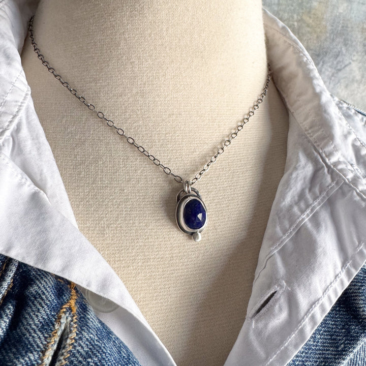 Midnight Sun Lapis Drop Necklace