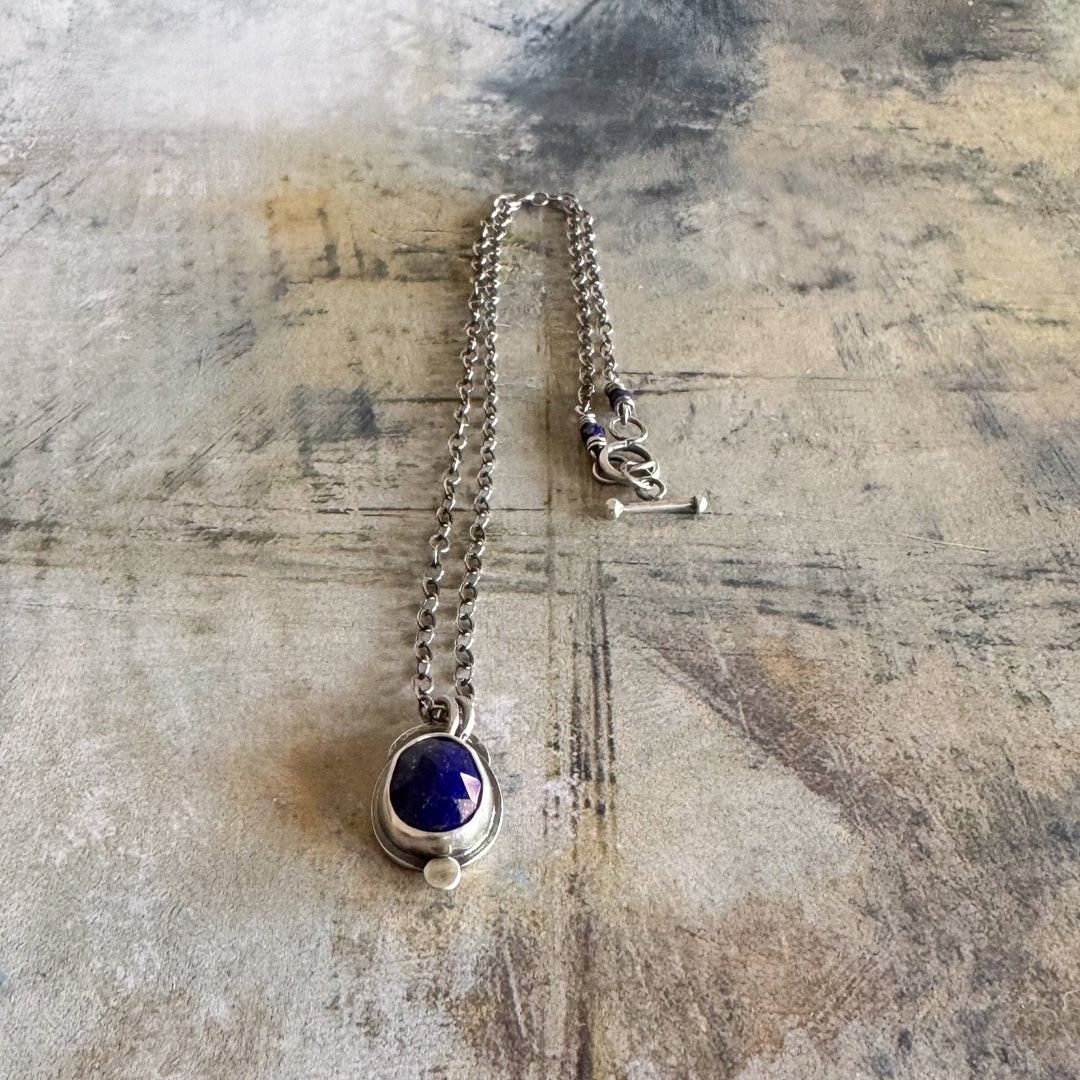 Midnight Sun Lapis Drop Necklace