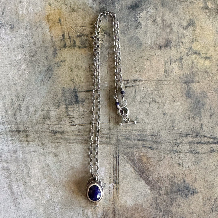 Midnight Sun Lapis Drop Necklace