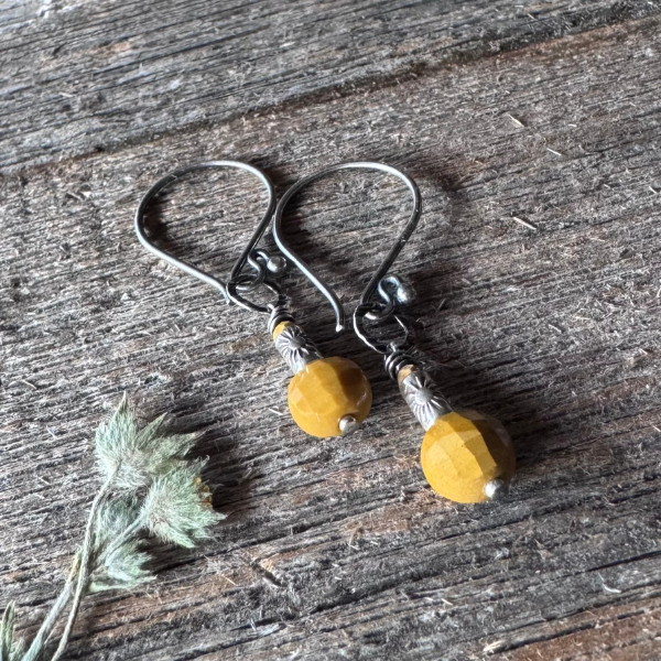 Sunshine Drops Earrings – Mookaite Jasper + Silver