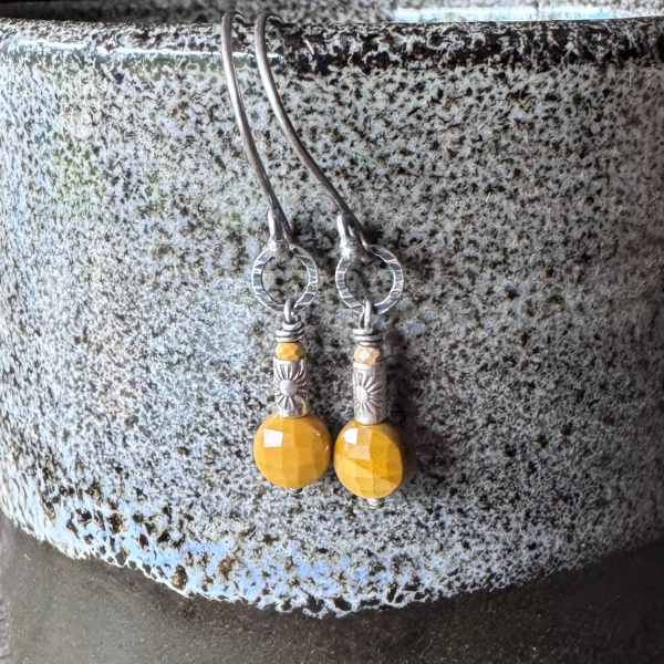 Sunshine Drops Earrings – Mookaite Jasper + Silver