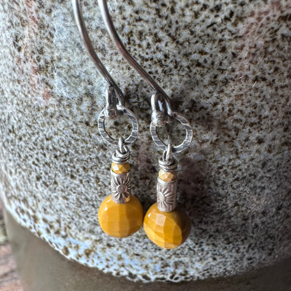 Sunshine Drops Earrings – Mookaite Jasper + Silver