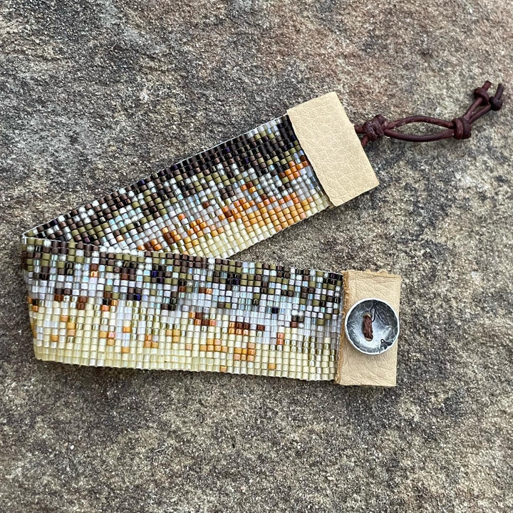 Brown Trout Seed Bead Cuff